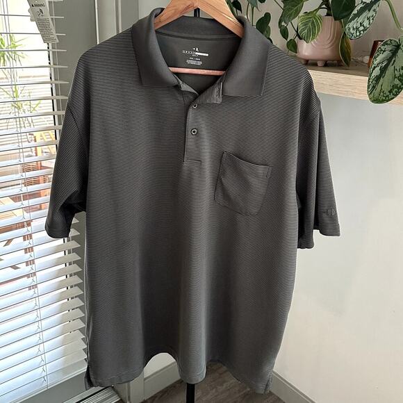 Grand Slam Golf Polo Shirt Men’s 2XL Gray Striped Performance Top - Picture 1 of 8
